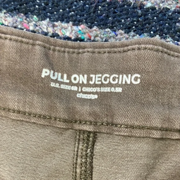 Chico's Sz 0.5 Bundle of 2 Black Brown Pull On Jegging Skinny Stretch Jeans 6R - Picture 10 of 10